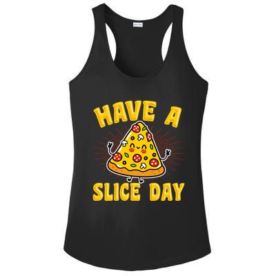 Have A Slice Day Funny Cute Kawaii Pepperoni Pizza Love Gift Ladies PosiCharge Competitor Racerback Tank