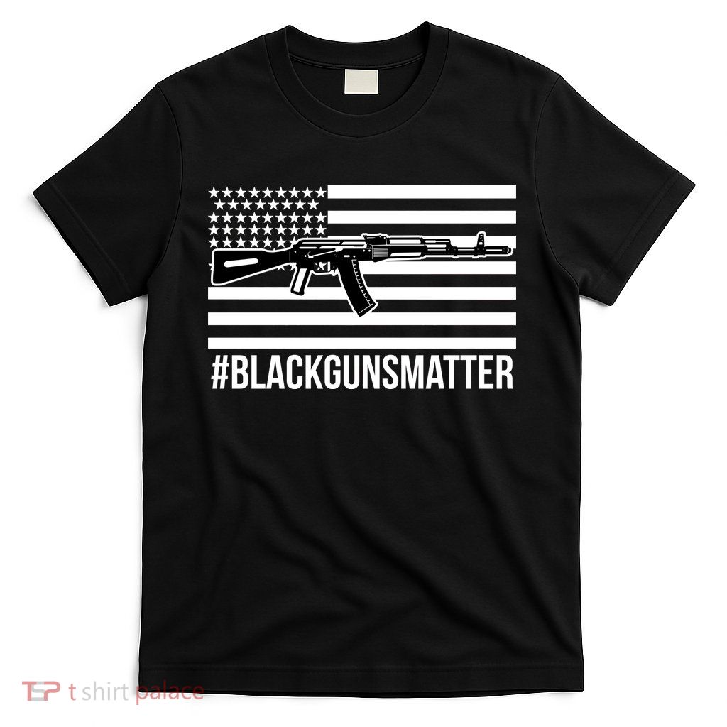 Hashtag Black Guns Matter #blackgunsmatter USA Flag T-Shirt