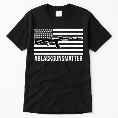 Hashtag Black Guns Matter #blackgunsmatter USA Flag Tall T-Shirt