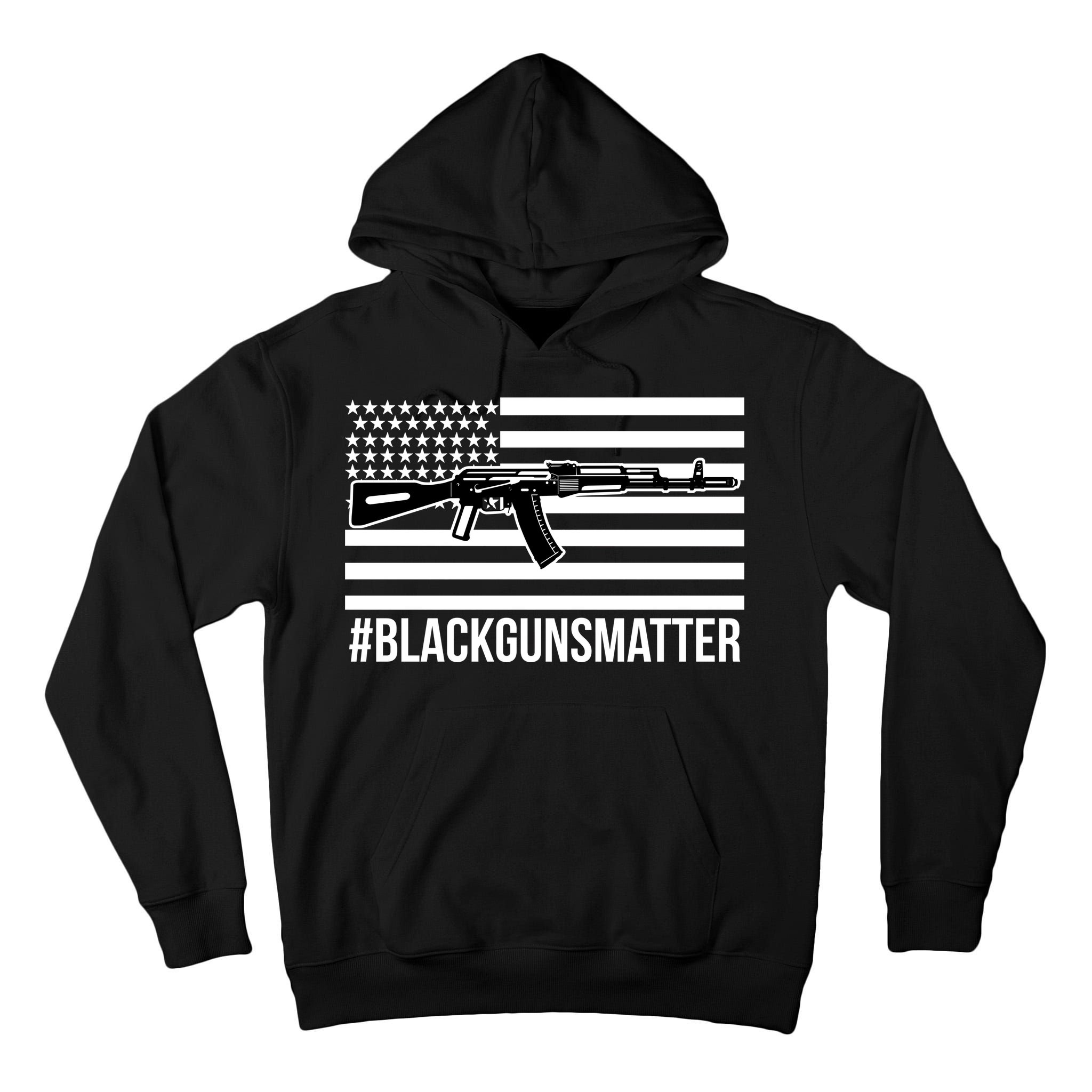 Hashtag Black Guns Matter #blackgunsmatter USA Flag Tall Hoodie