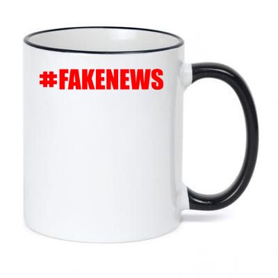 Hashtag Fake News #FAKENEWS Logo 11oz Black Color Changing Mug