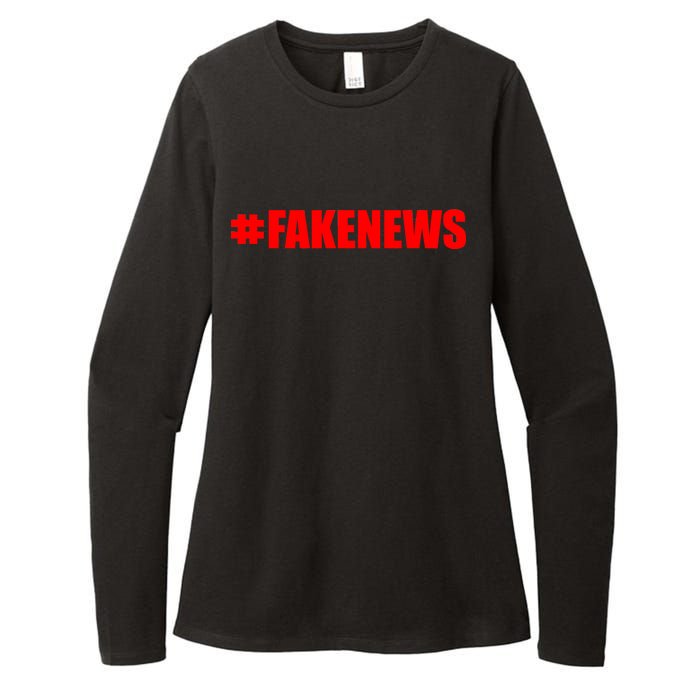 Hashtag Fake News #FAKENEWS Logo Womens CVC Long Sleeve Shirt