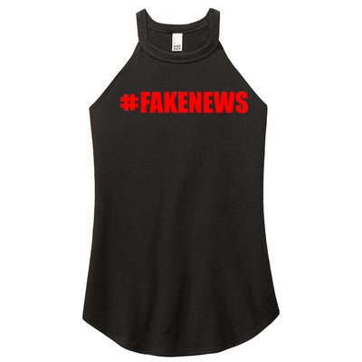 Hashtag Fake News #FAKENEWS Logo Women's Perfect Tri Rocker Tank