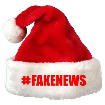 Hashtag Fake News #FAKENEWS Logo Premium Christmas Santa Hat