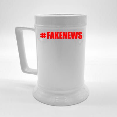 Hashtag Fake News #FAKENEWS Logo Beer Stein