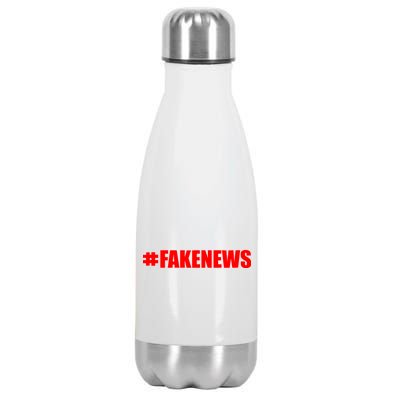 Hashtag Fake News #FAKENEWS Logo Stainless Steel Insulated Water Bottle