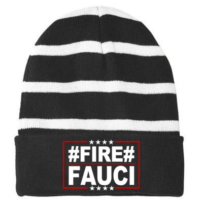 Hashtag Fire Fauci  Striped Beanie with Solid Band