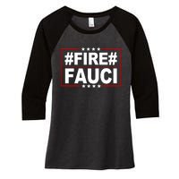 Hashtag Fire Fauci  Women's Tri-Blend 3/4-Sleeve Raglan Shirt