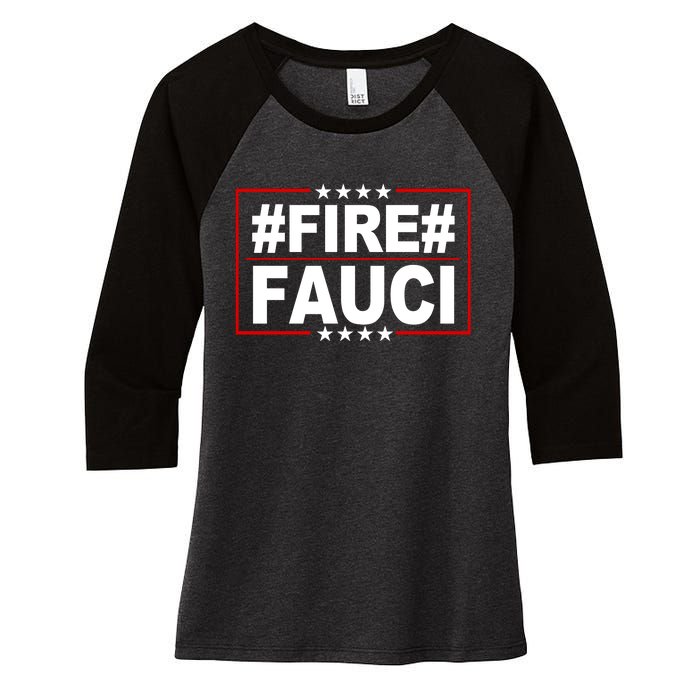 Hashtag Fire Fauci  Women's Tri-Blend 3/4-Sleeve Raglan Shirt