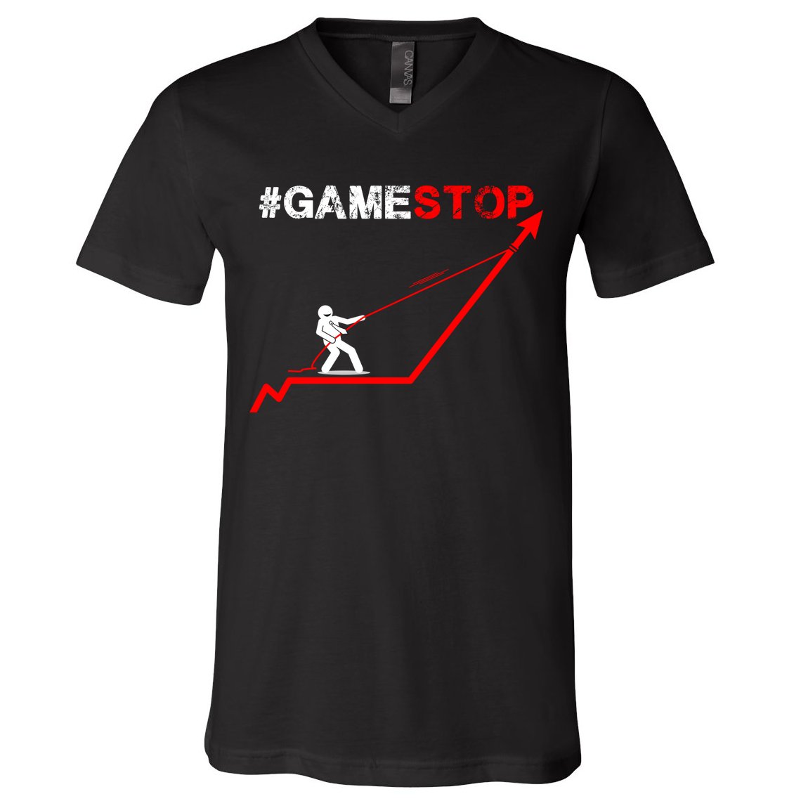 Hashtag Gamestop #gamestop Stock Market GME V-Neck T-Shirt