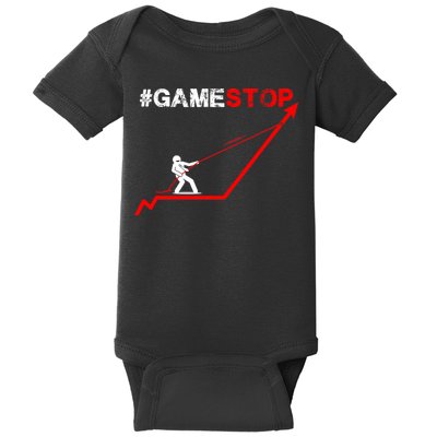 Hashtag Gamestop #gamestop Stock Market GME Baby Bodysuit