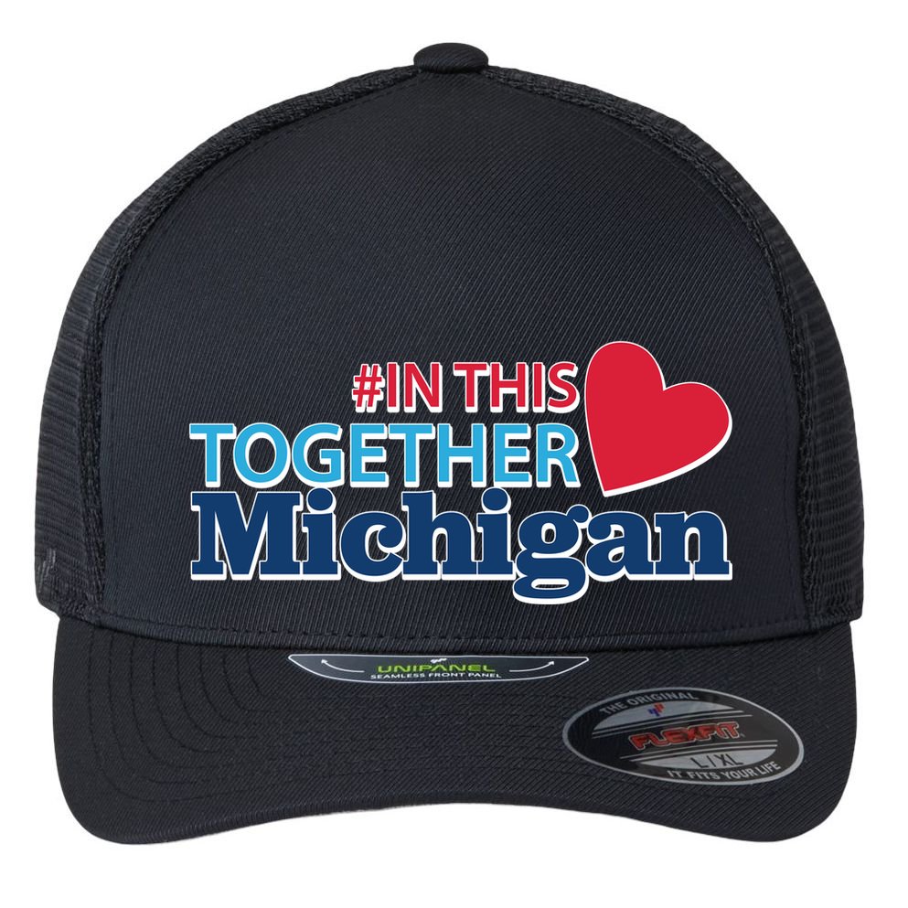 Hashtag In This Together Michigan Flexfit Unipanel Trucker Cap