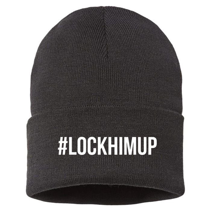 Hashtag Lock Him Up #lockhimup Sustainable Knit Beanie