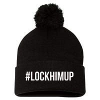 Hashtag Lock Him Up #lockhimup Pom Pom 12in Knit Beanie