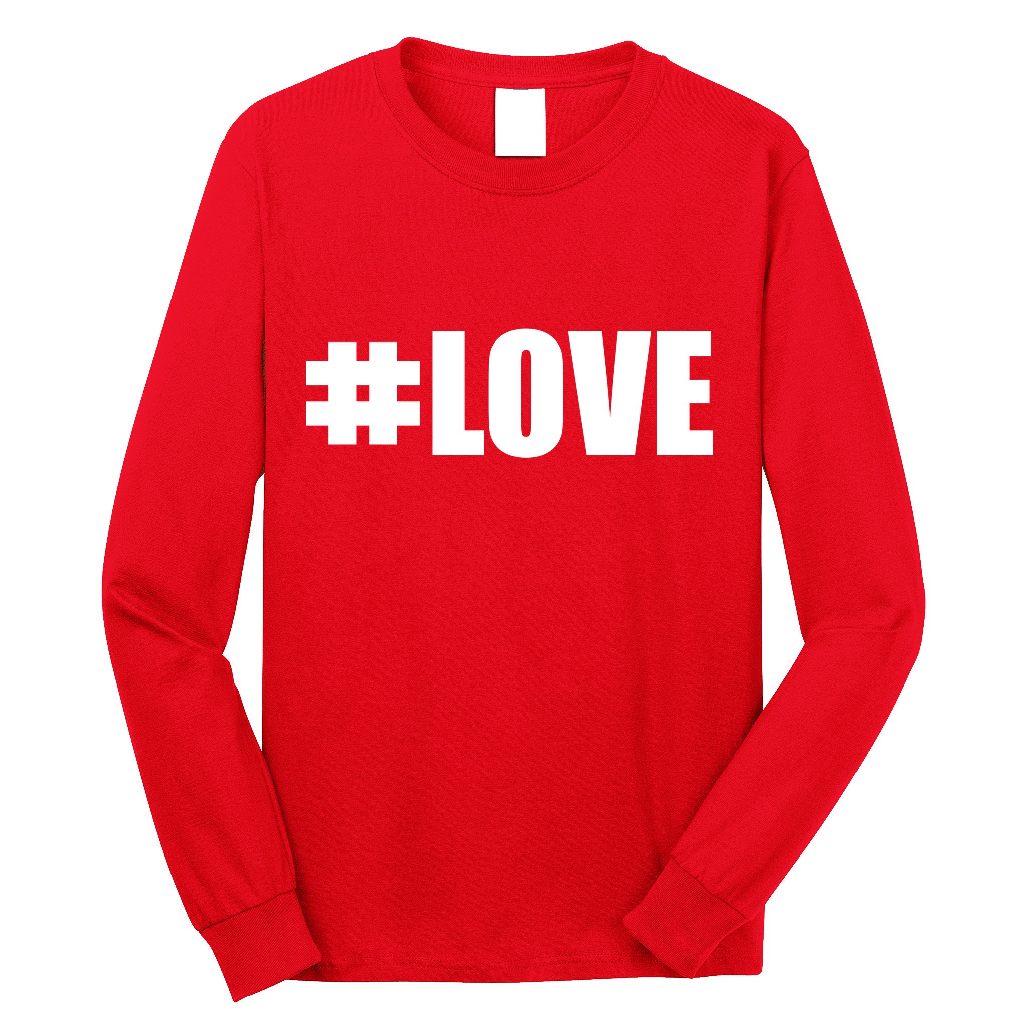 Hashtag Love #Love Valentine's Day Logo Long Sleeve Shirt