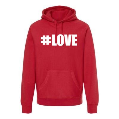 Hashtag Love #Love Valentine's Day Logo Premium Hoodie