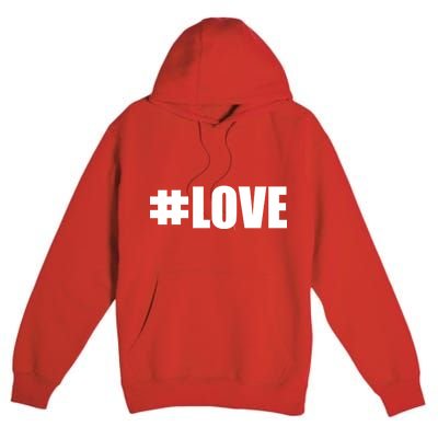 Hashtag Love #Love Valentine's Day Logo Premium Pullover Hoodie