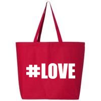 Hashtag Love #Love Valentine's Day Logo 25L Jumbo Tote