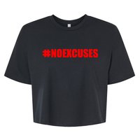 Hashtag No Excuses Fitness Gym #NOEXCUSES Bella+Canvas Jersey Crop Tee