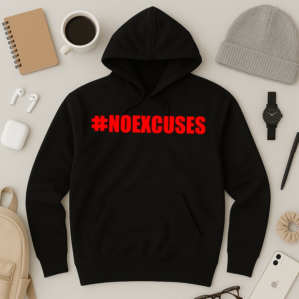 Hashtag No Excuses Fitness Gym #NOEXCUSES Hoodie