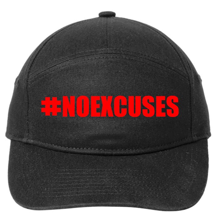 Hashtag No Excuses Fitness Gym #NOEXCUSES 7-Panel Snapback Hat