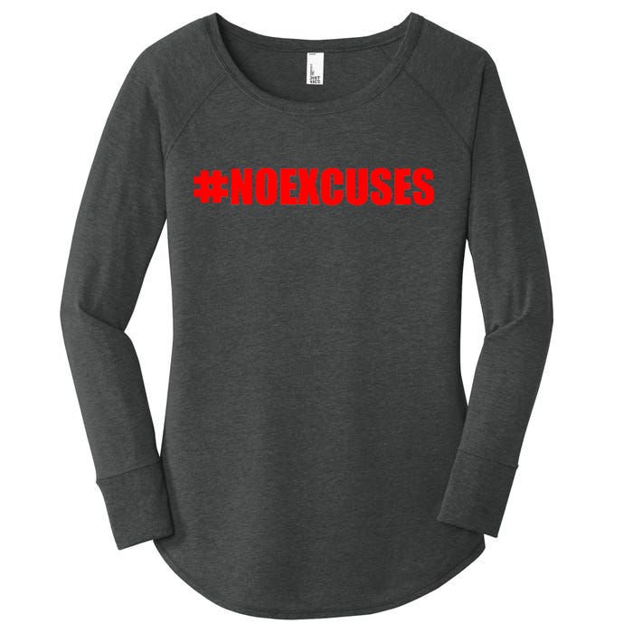 Hashtag No Excuses Fitness Gym #NOEXCUSES Women's Perfect Tri Tunic Long Sleeve Shirt