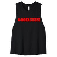 Hashtag No Excuses Fitness Gym #NOEXCUSES Women's Racerback Cropped Tank