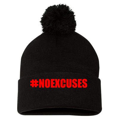 Hashtag No Excuses Fitness Gym #NOEXCUSES Pom Pom 12in Knit Beanie