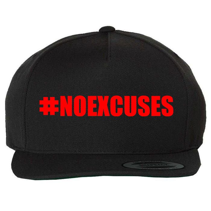 Hashtag No Excuses Fitness Gym #NOEXCUSES Wool Snapback Cap