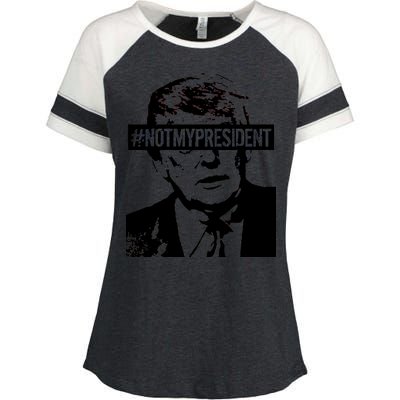 Hashtag Not My President Anti Donald Trump Enza Ladies Jersey Colorblock Tee