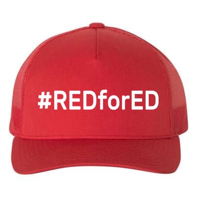 Hashtag #RedForEd Red for Ed Arizona Teacher Protest Yupoong Adult 5-Panel Trucker Hat