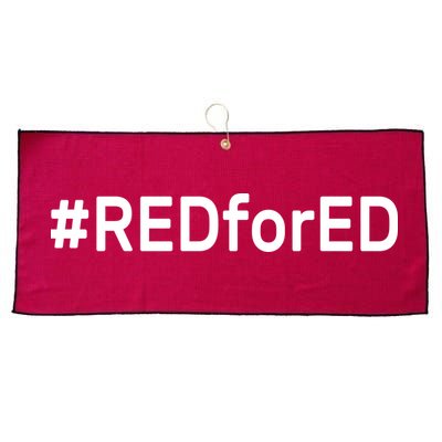 Hashtag #RedForEd Red for Ed Arizona Teacher Protest Large Microfiber Waffle Golf Towel