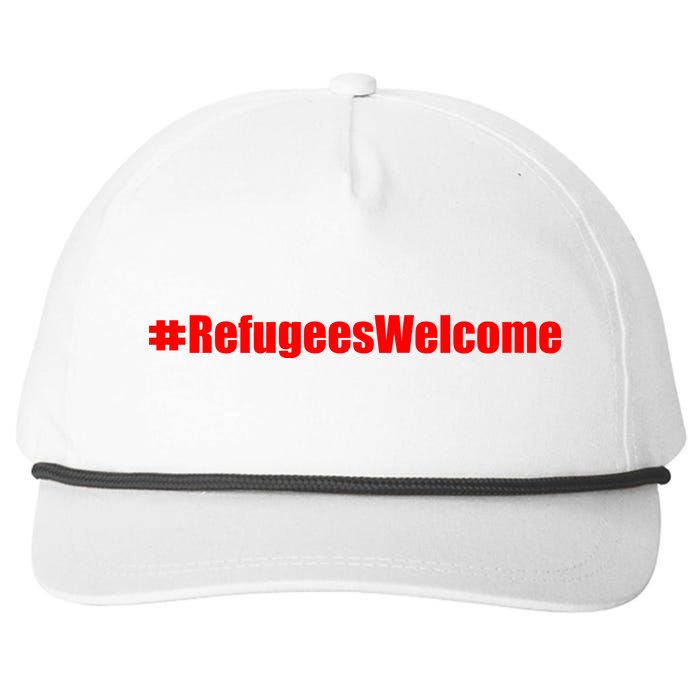 Hashtag Refugees Welcome Anti Travel Ban Snapback Five-Panel Rope Hat