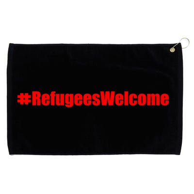 Hashtag Refugees Welcome Anti Travel Ban Grommeted Golf Towel