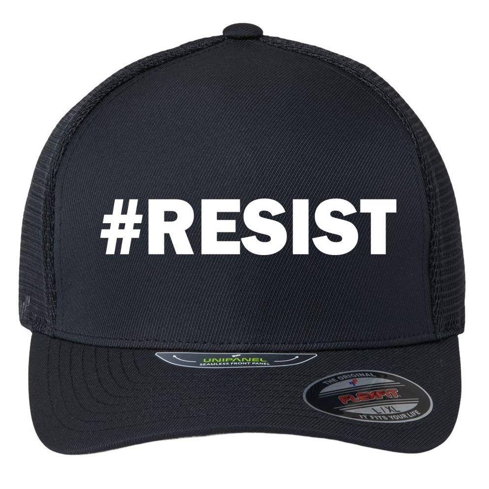 Hashtag Resist Anti Trump Flexfit Unipanel Trucker Cap