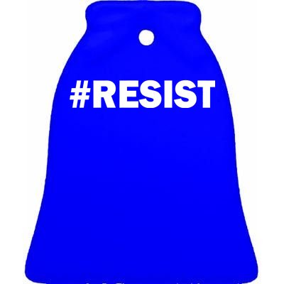 Hashtag Resist Anti Trump Ceramic Bell Ornament