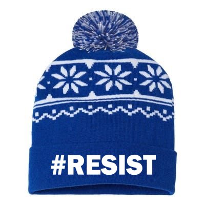 Hashtag Resist Anti Trump USA-Made Snowflake Beanie