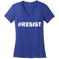 Hashtag Resist Anti Trump Women's V-Neck T-Shirt