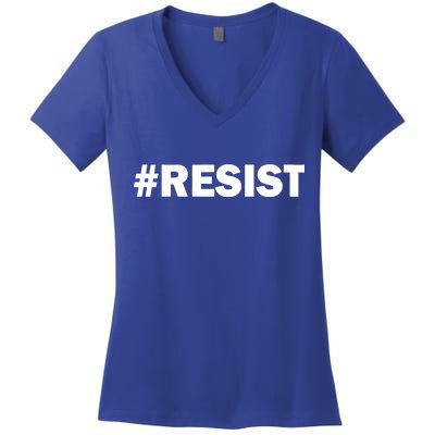 Hashtag Resist Anti Trump Women's V-Neck T-Shirt