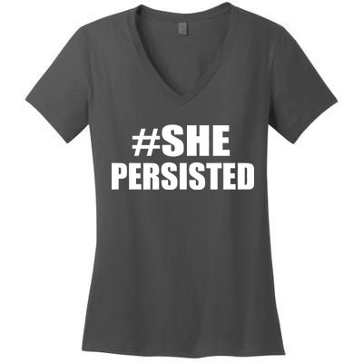 Hashtag She Persisted Women's V-Neck T-Shirt