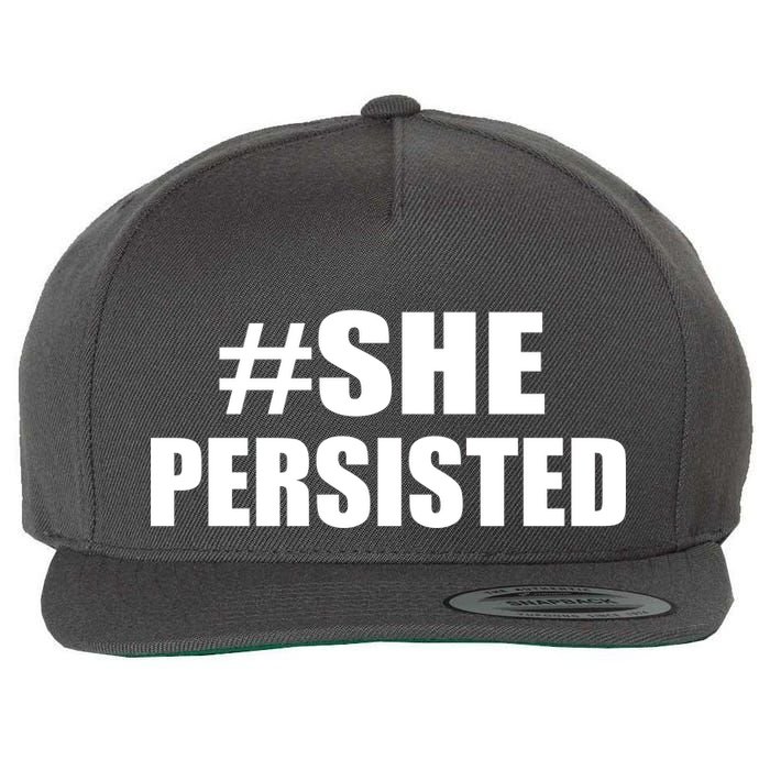 Hashtag She Persisted Wool Snapback Cap
