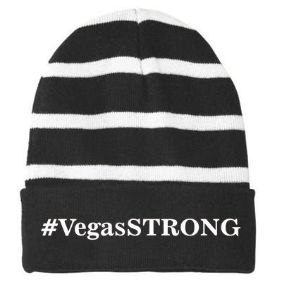 Hashtag VegasSTRONG Vegas Strong Striped Beanie with Solid Band