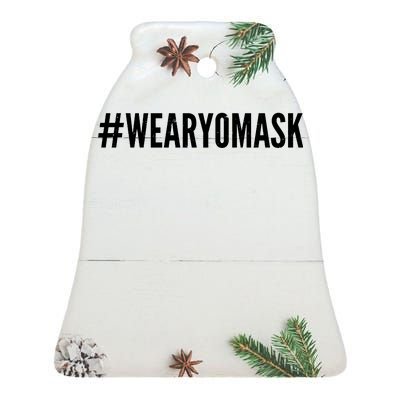 Hashtag Wear Yo Mask Ceramic Bell Ornament