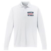 Houston Against The World Performance Long Sleeve Polo