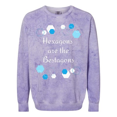 Hexagons are the Bestagons! Geometry Math Teacher Funny Fun Colorblast Crewneck Sweatshirt