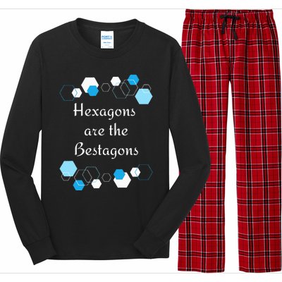 Hexagons are the Bestagons! Geometry Math Teacher Funny Fun Long Sleeve Pajama Set