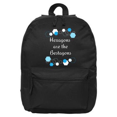 Hexagons are the Bestagons! Geometry Math Teacher Funny Fun 16 in Basic Backpack