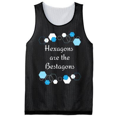 Hexagons are the Bestagons! Geometry Math Teacher Funny Fun Mesh Reversible Basketball Jersey Tank