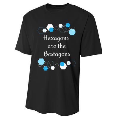 Hexagons are the Bestagons! Geometry Math Teacher Funny Fun Performance Sprint T-Shirt