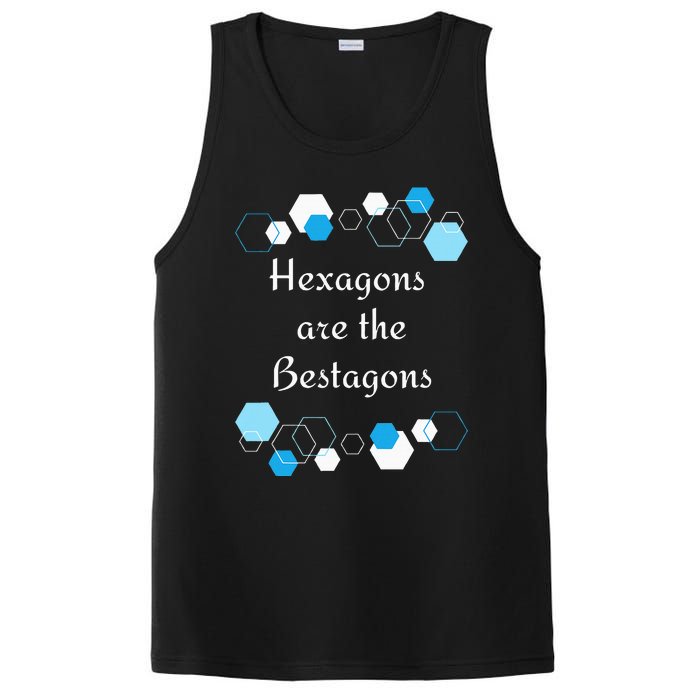 Hexagons are the Bestagons! Geometry Math Teacher Funny Fun PosiCharge Competitor Tank